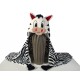 Kocyk pluszowy dla dziecka z kapturem - Zebra